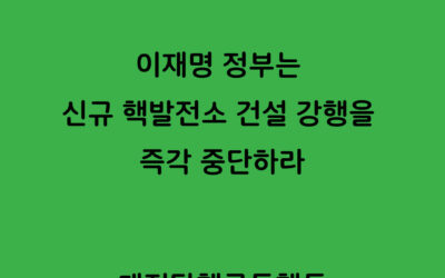 [연대성명]이재명 정부는 신규 핵발전소 건설 강행을 즉각 중단하라